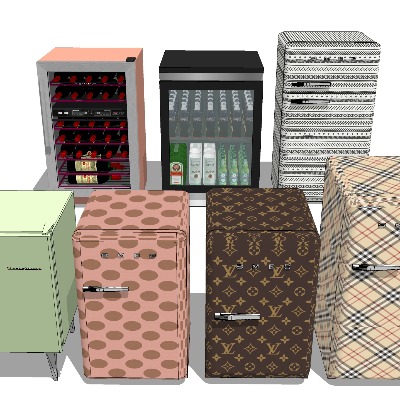  mini小型电冰箱su模型下载 