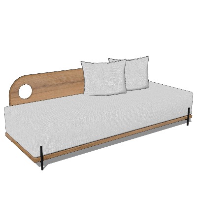  日式实木休闲沙发su模型下载 