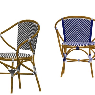  北欧藤编户外椅su模型下载 