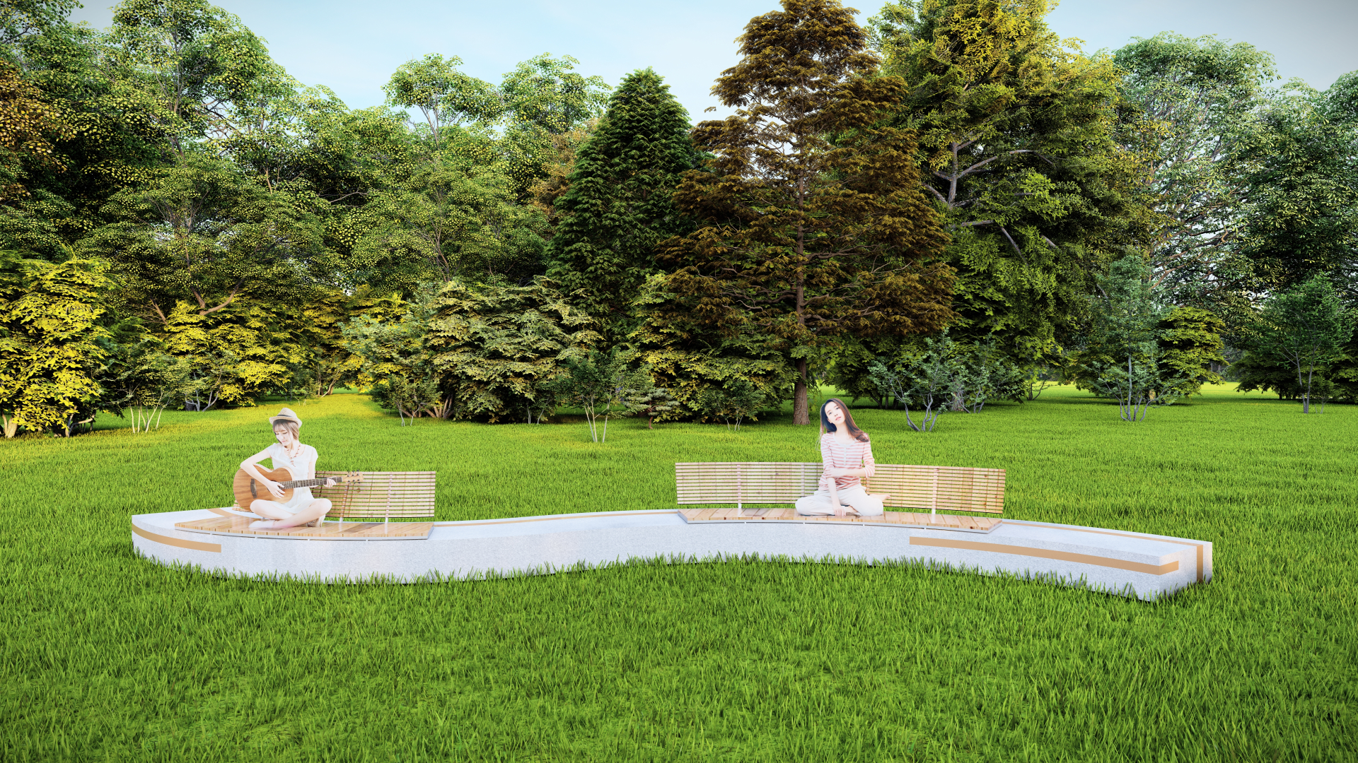  景观座椅 座凳su模型下载 