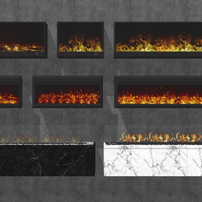  装饰壁炉 电子壁炉 蒸汽壁炉 火焰su模型下载 