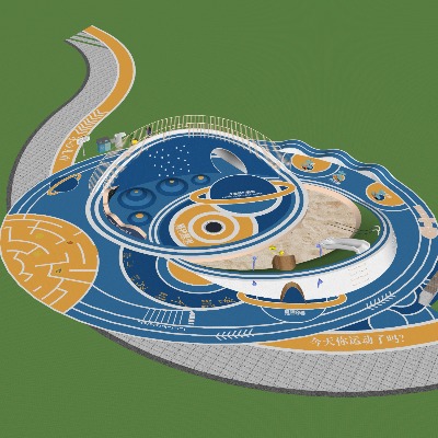  现代儿童乐园 儿童公园su模型下载 