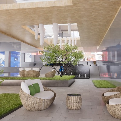  商业街区su模型下载 