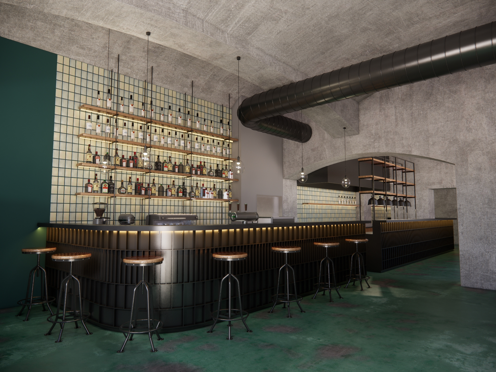  现代酒吧su模型下载 