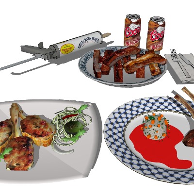  羊排 羊腿su模型下载 