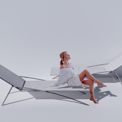  现代躺椅沙滩椅su模型下载 