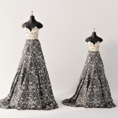  现代裙子连衣裙su模型下载 