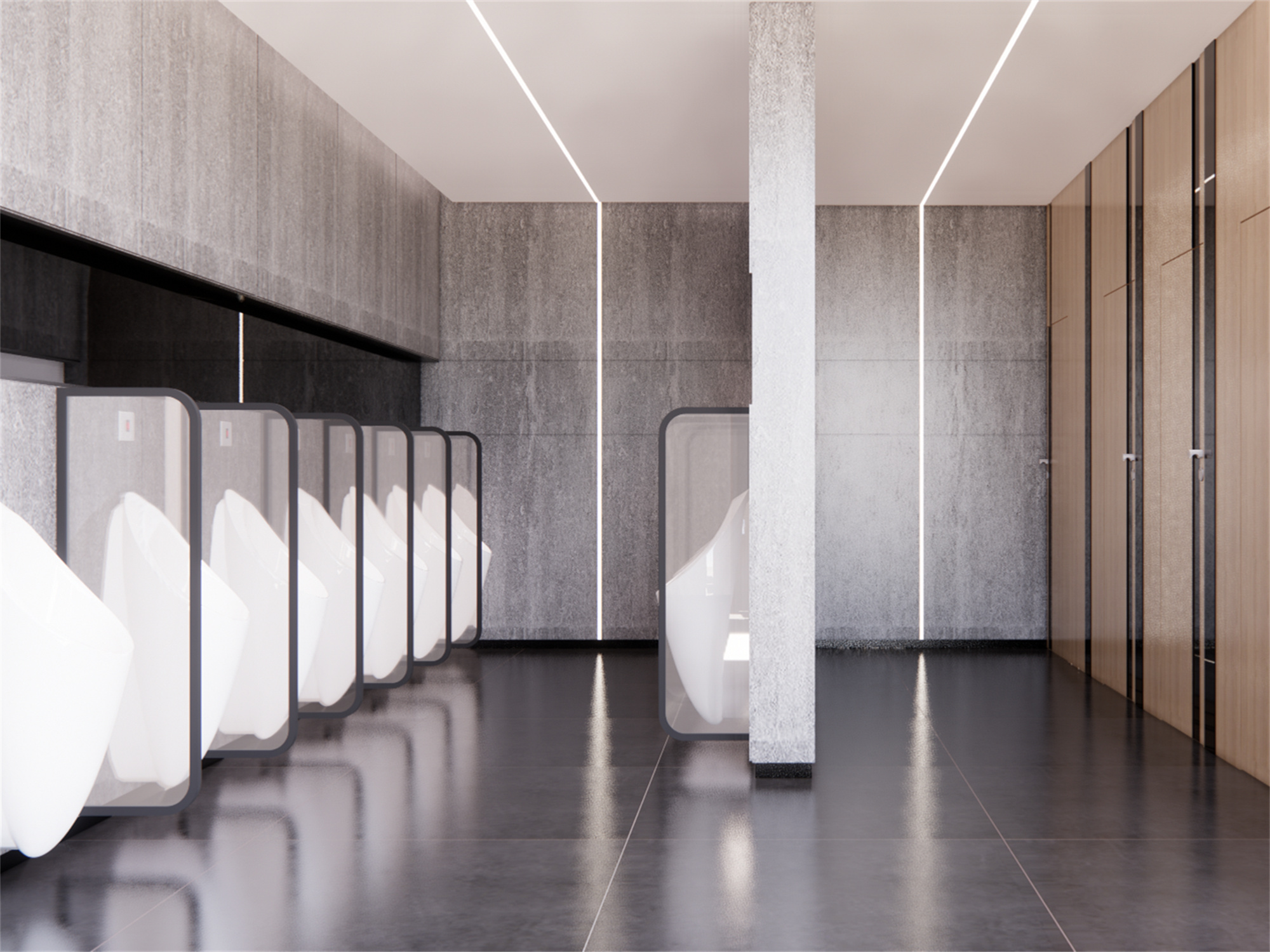  现代公共卫生间su模型下载 