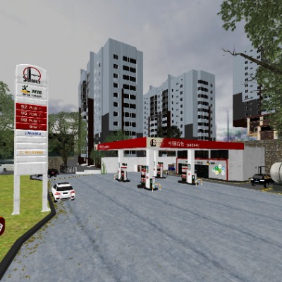  现代加油站su模型下载 