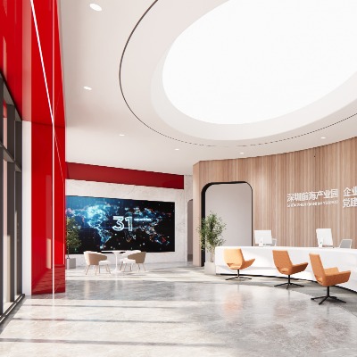  现代大堂前台su模型下载 