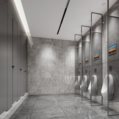  现代公共卫生间su模型下载 