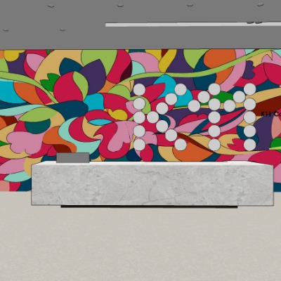  现代办公前台su模型下载 