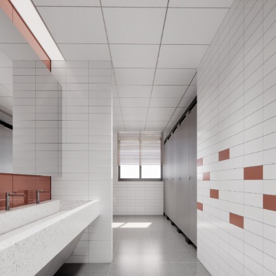  现代公共卫生间su模型下载 