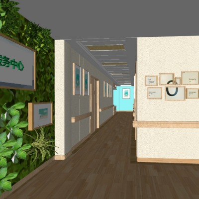  现代养老院su模型下载 