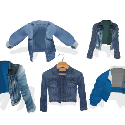  牛仔外套 上衣衣服 服饰su模型下载 