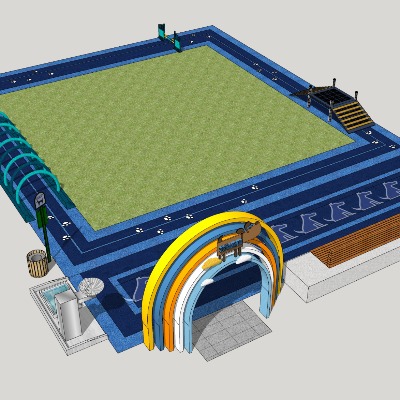  现代萌宠乐园su模型下载 