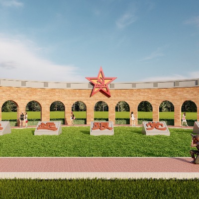  现代党建景墙小品su模型下载 