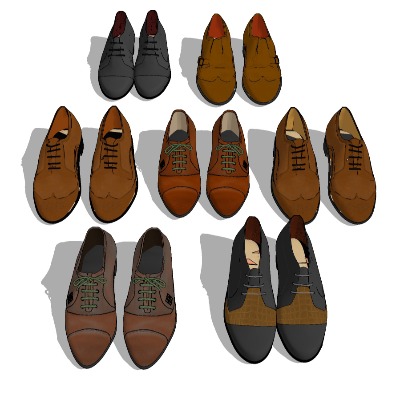  现代皮鞋su模型下载 