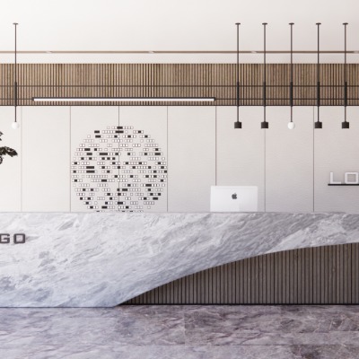  现代公司前台su模型下载 