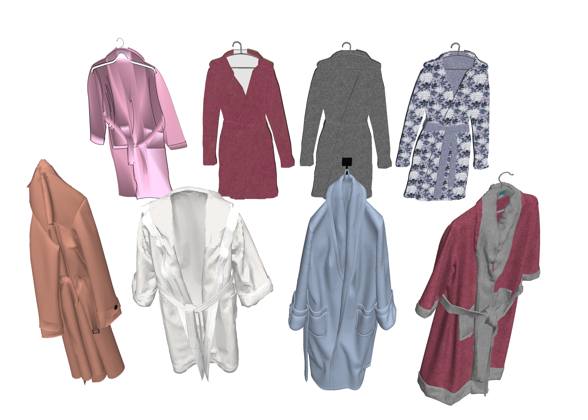  浴袍 睡衣su模型下载 