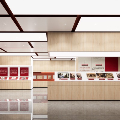  现代党建文化展厅su模型下载 