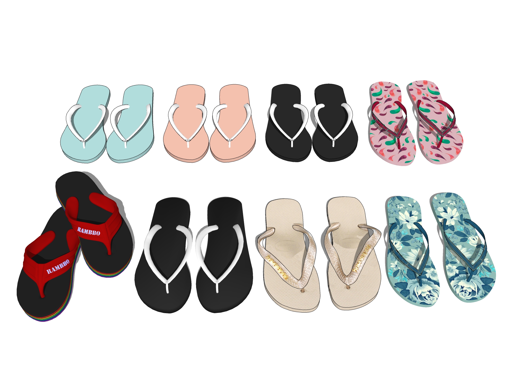  人字拖 拖鞋凉鞋su模型下载 