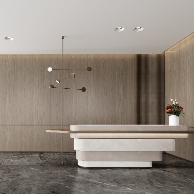  现代大堂前台su模型下载 