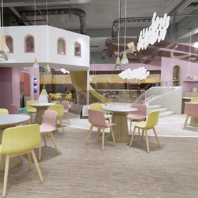  现代亲子主题餐厅su模型下载 