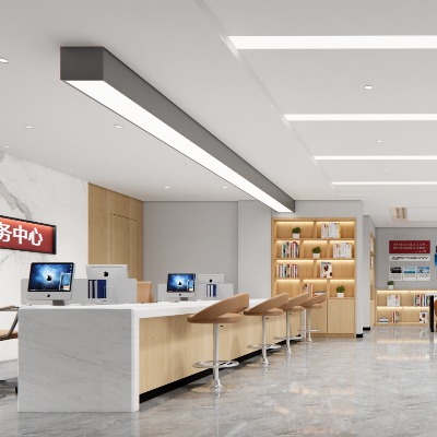  现代党建服务中心su模型下载 