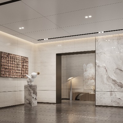  商务大堂 前厅 小区入口大堂su模型下载 