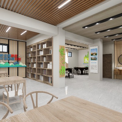  现代社区活动室su模型下载 