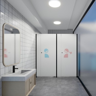  现代公共卫生间su模型下载 