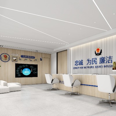  现代公安服务大厅su模型下载 