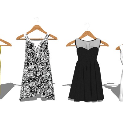  现代连衣裙su模型下载 