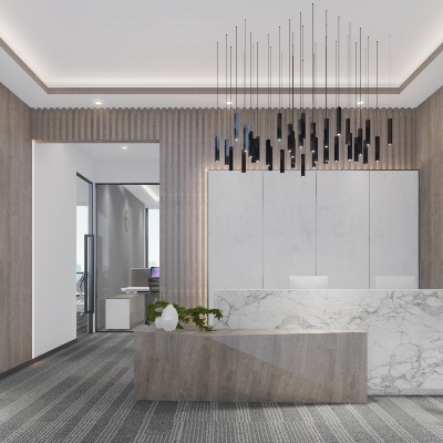  现代公司前台su模型下载 