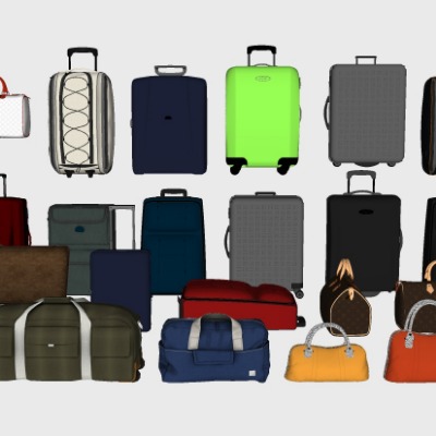  现代行李箱su模型下载 