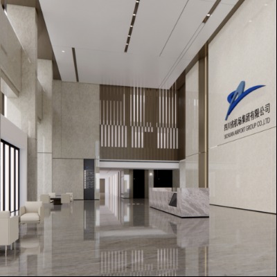  现代写字楼大堂su模型下载 