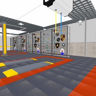  现代汽车修理厂su模型下载 