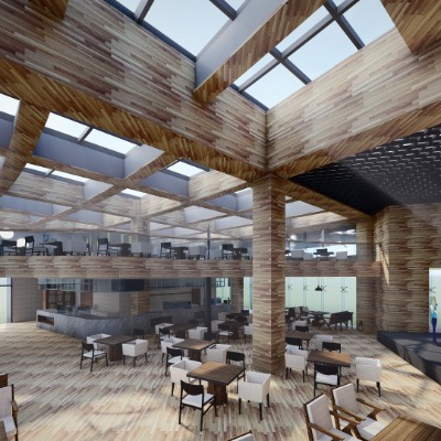  现代主题餐厅su模型下载 