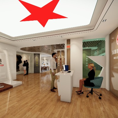  现代党建活动室su模型下载 