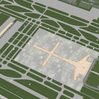  现代机场su模型下载 