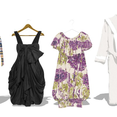  现代连衣裙su模型下载 