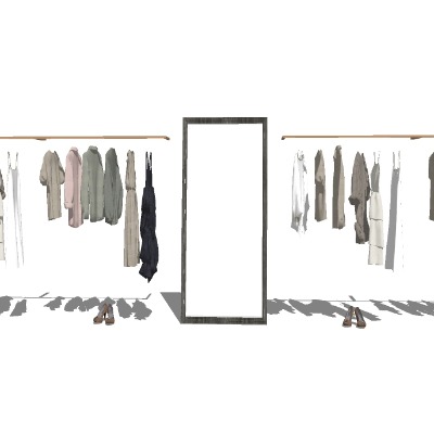  现代晾衣架su模型下载 