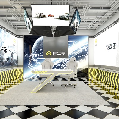  现代汽车直播间su模型下载 