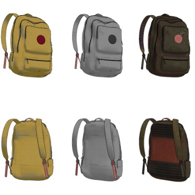  现代书包背包su模型下载 