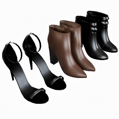  现代鞋子皮鞋su模型下载 