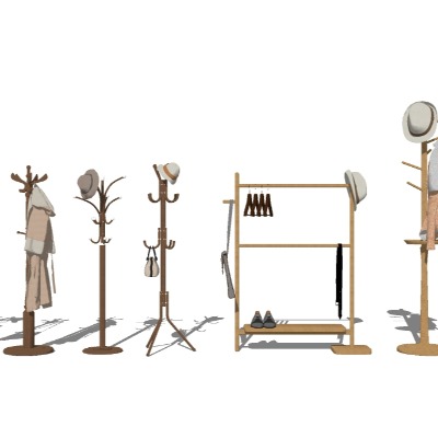  现代挂衣杆su模型下载 