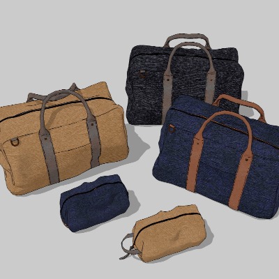  现代皮革手提包su模型下载 