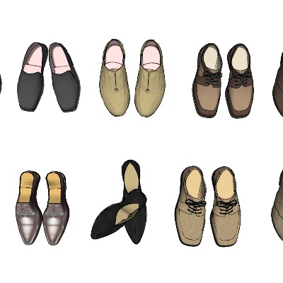  现代鞋子皮鞋su模型下载 