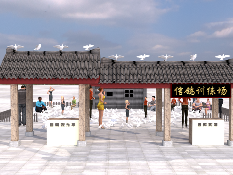  鸽子社3d模型 
